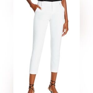 Alice + Olivia. Stacey White Straight-Leg Ankle Trousers | Size 8